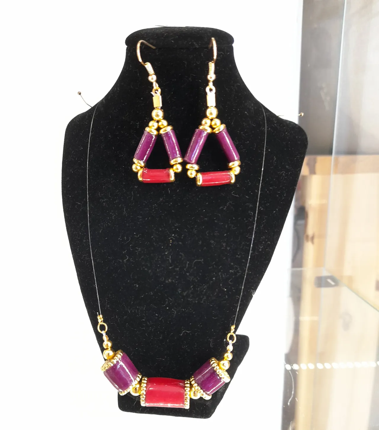 Parure Violet et rouge