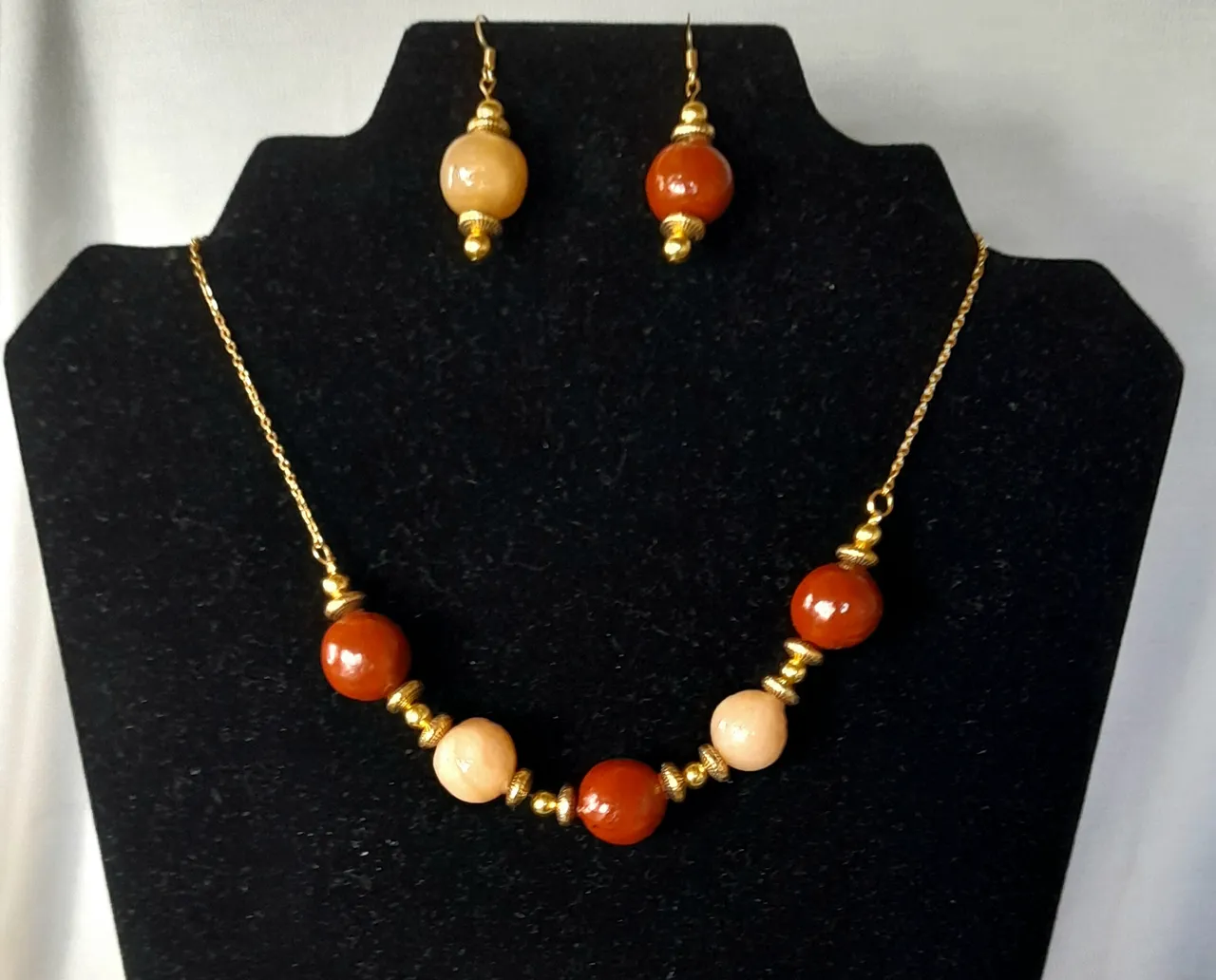 Parure Rouge brique et sable