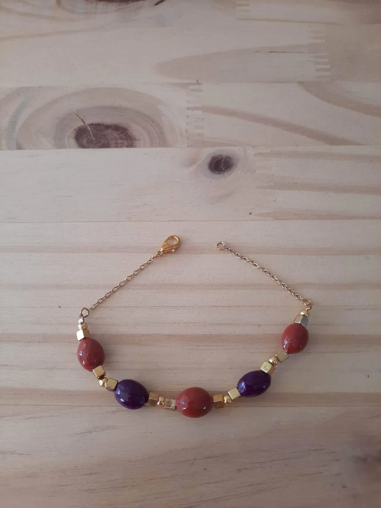 Bracelet Bordeaux et prune
